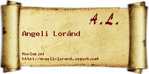 Angeli Loránd névjegykártya